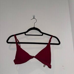 Red triangle swim suit top with removable pads
